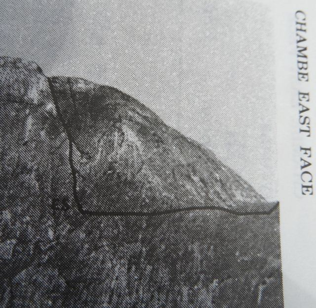 From Frank Eastwood's 'Guide to the Mulanje Massif' you can see Easy Street marked. On the English scale it is categorised as somewhere between 'Very Difficult' and 'Severe'. On the Chambe scale it is categorised as short and easy.
