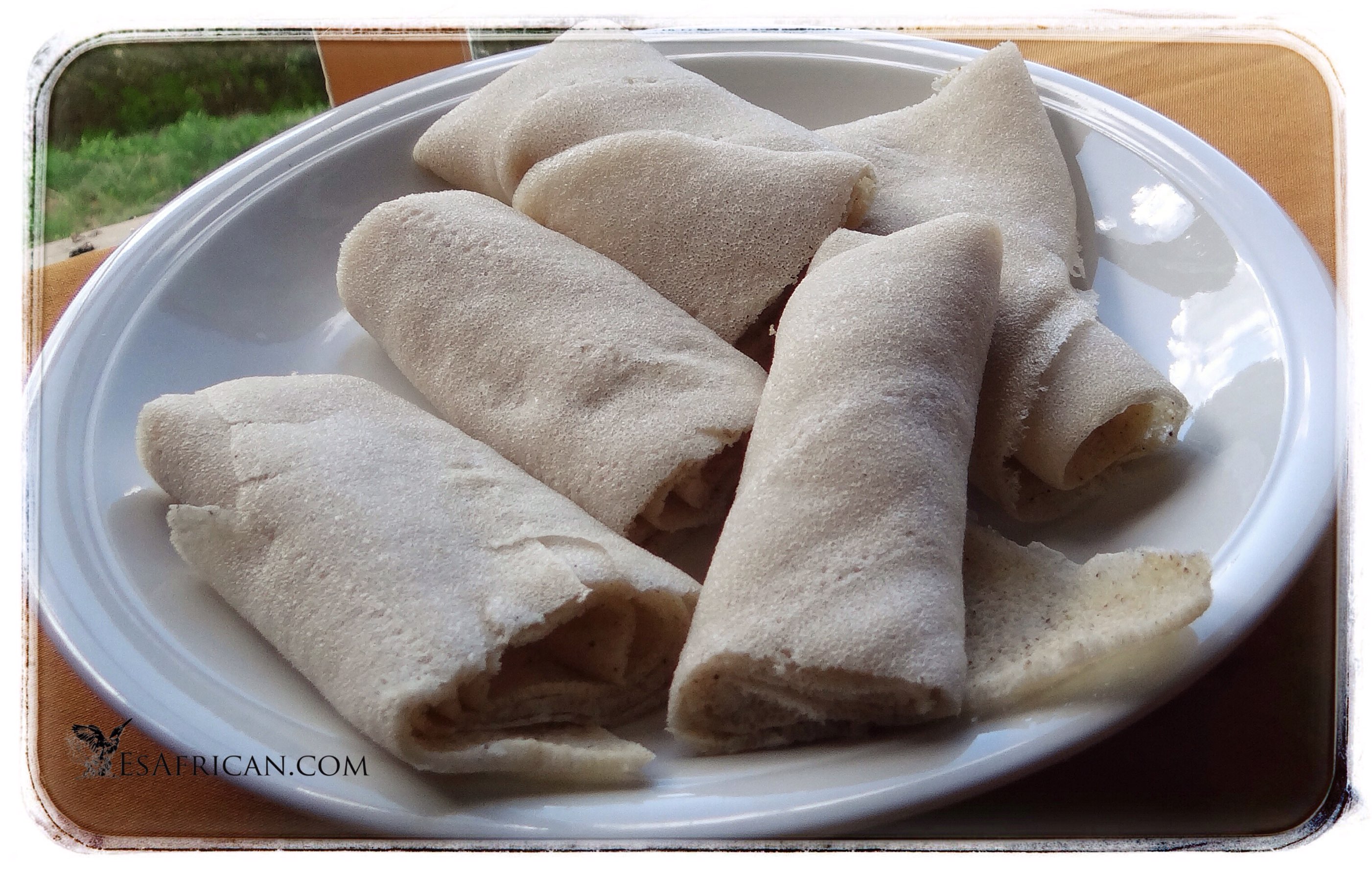 The process to make Ethiopian Injera Bread takes three days and involvs fermentation. It is worth the wait.