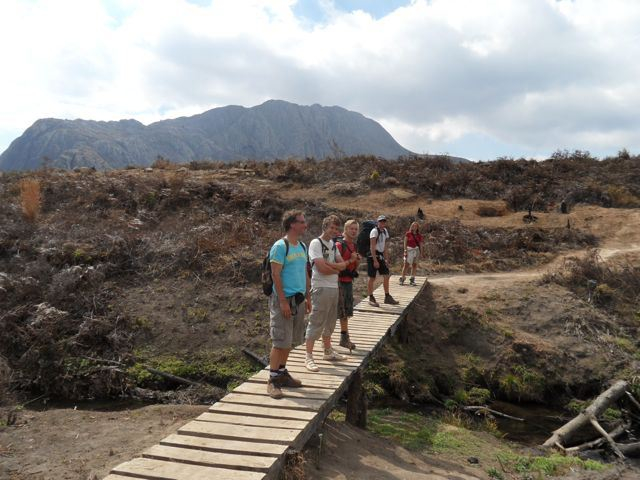 Chambe Peak Behind: Our hiking group have just reached the plateau